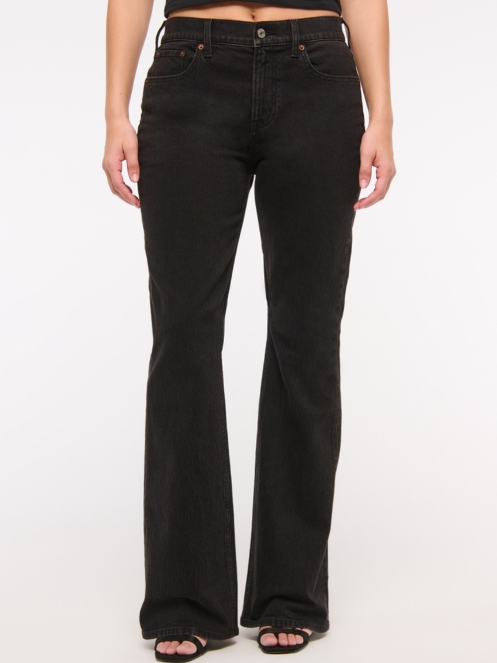 Abercrombie & Fitch Black Flared High-Rise Jeans